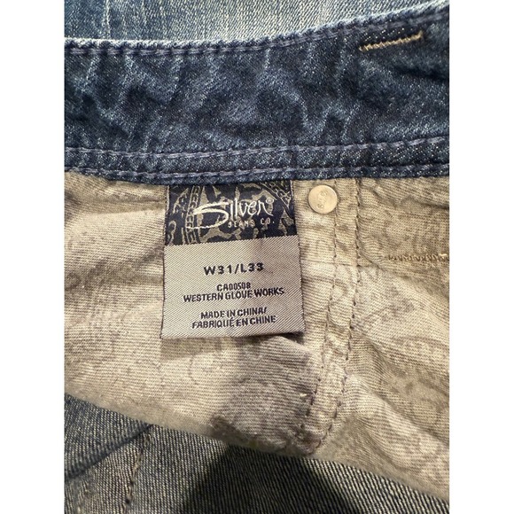 Silver Jeans Aiko Bootcut Embellished Pockets Dark Wash Denim Jeans - Picture 9 of 9